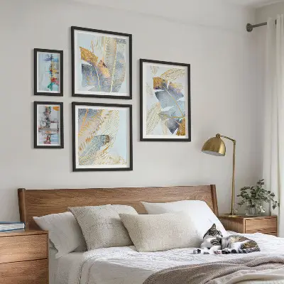 Moderne schilderijen set met plantmotieven