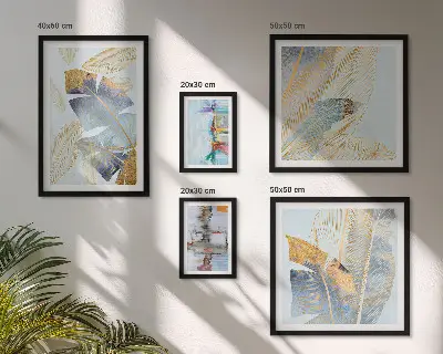 Moderne schilderijen set met plantmotieven