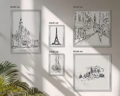 Gallery wall Stijlvolle architectuurillustraties