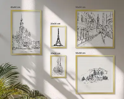 Gallery wall Stijlvolle architectuurillustraties