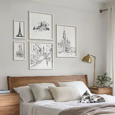 Gallery wall Stijlvolle architectuurillustraties
