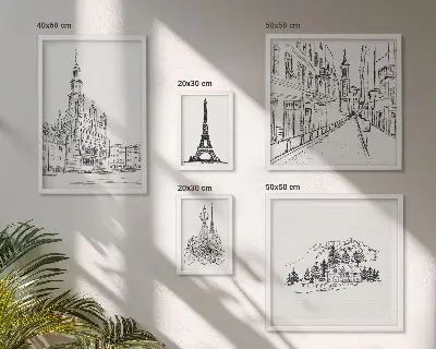 Gallery wall Stijlvolle architectuurillustraties
