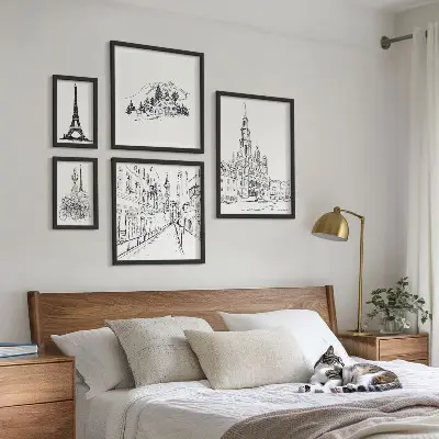 Gallery wall Stijlvolle architectuurillustraties