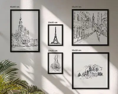 Gallery wall Stijlvolle architectuurillustraties