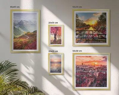 Wanddecoratie compositie Uitzicht op de natuur in de bergen