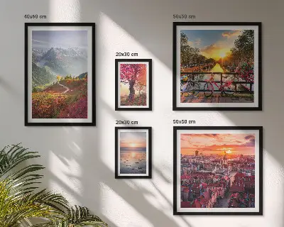 Wanddecoratie compositie Uitzicht op de natuur in de bergen