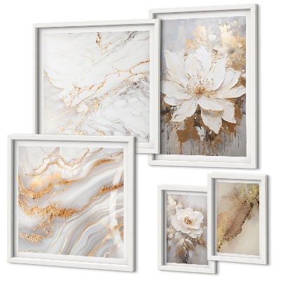 Moderne schilderijen set Elegante bloemstukken