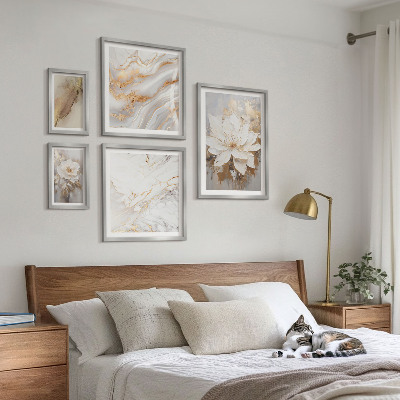 Moderne schilderijen set Elegante bloemstukken