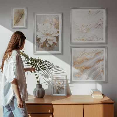 Moderne schilderijen set Elegante bloemstukken
