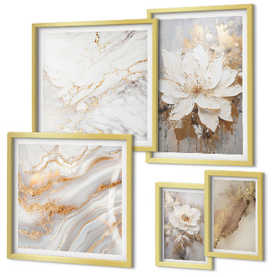 Moderne schilderijen set Elegante bloemstukken