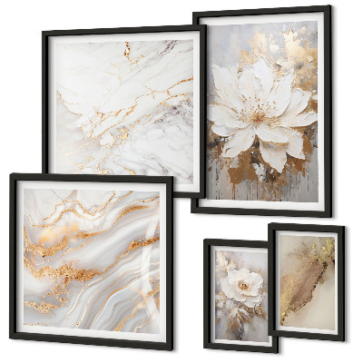 Moderne schilderijen set Elegante bloemstukken