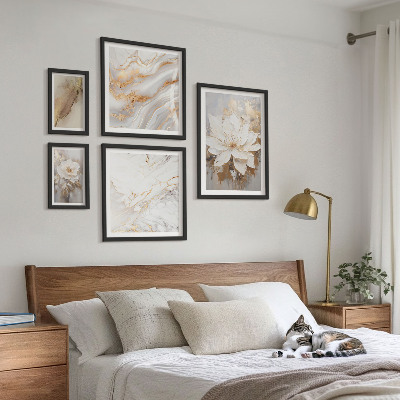 Moderne schilderijen set Elegante bloemstukken