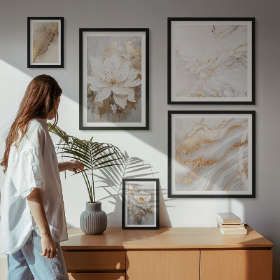 Moderne schilderijen set Elegante bloemstukken