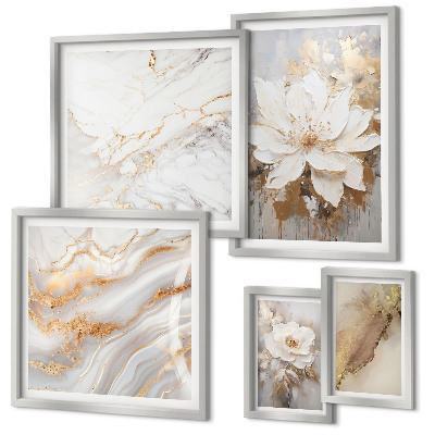 Moderne schilderijen set Elegante bloemstukken