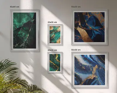 Gallery wall Elegante abstracties met groen.