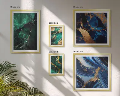 Gallery wall Elegante abstracties met groen.