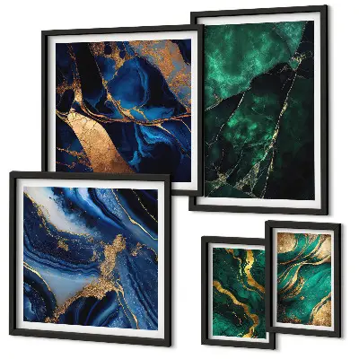 Gallery wall Elegante abstracties met groen.
