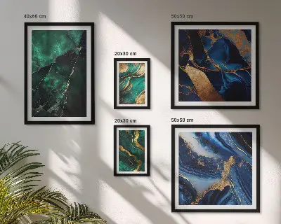Gallery wall Elegante abstracties met groen.