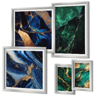 Gallery wall Elegante abstracties met groen.