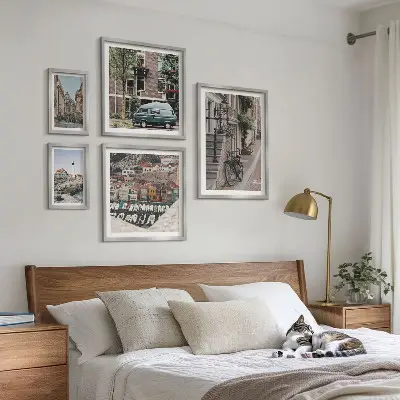Wanddecoratie compositie Charmante fietsstraten