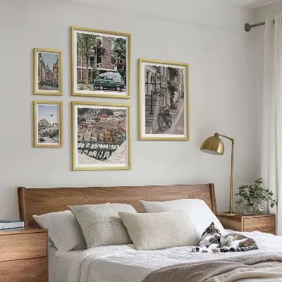 Wanddecoratie compositie Charmante fietsstraten