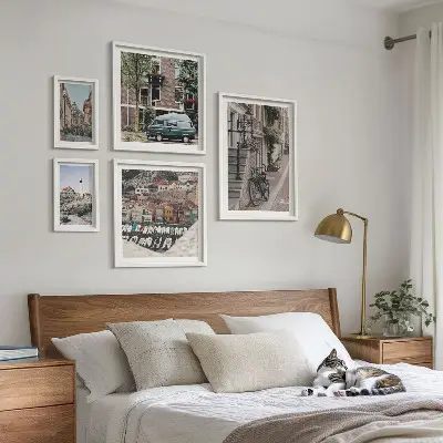 Wanddecoratie compositie Charmante fietsstraten