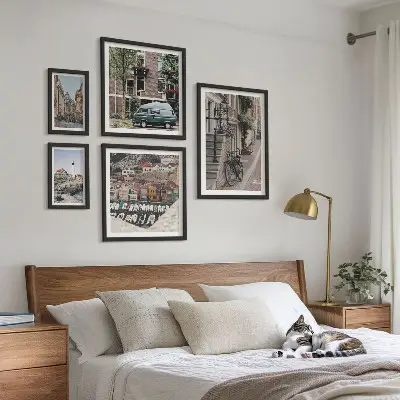 Wanddecoratie compositie Charmante fietsstraten