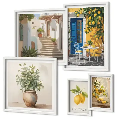 Gallery wall Inspiratie voor een citrusachtige stijl