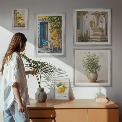 Gallery wall Inspiratie voor een citrusachtige stijl