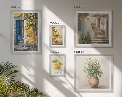 Gallery wall Inspiratie voor een citrusachtige stijl