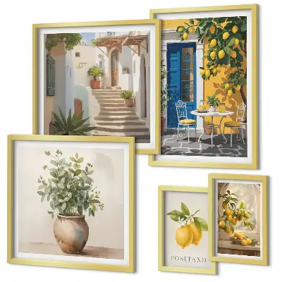 Gallery wall Inspiratie voor een citrusachtige stijl