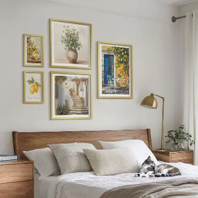 Gallery wall Inspiratie voor een citrusachtige stijl