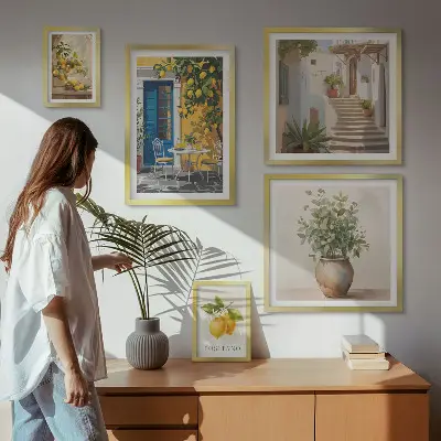Gallery wall Inspiratie voor een citrusachtige stijl