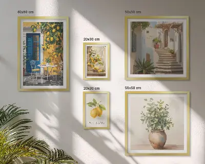Gallery wall Inspiratie voor een citrusachtige stijl