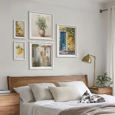 Gallery wall Inspiratie voor een citrusachtige stijl