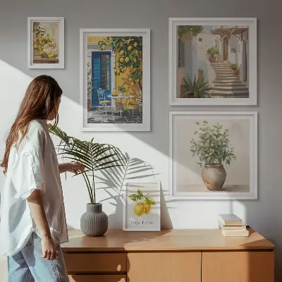 Gallery wall Inspiratie voor een citrusachtige stijl