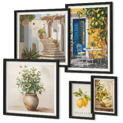Gallery wall Inspiratie voor een citrusachtige stijl