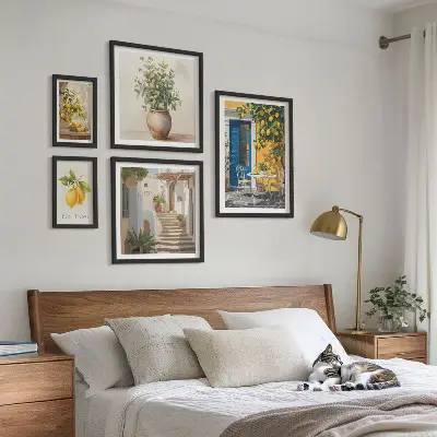 Gallery wall Inspiratie voor een citrusachtige stijl