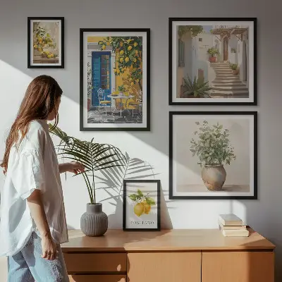 Gallery wall Inspiratie voor een citrusachtige stijl