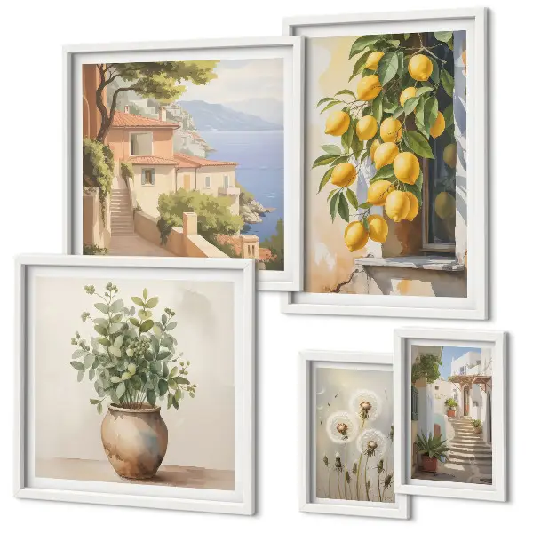 Gallery wall met mediterrane citrusaccenten