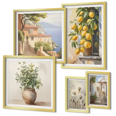 Gallery wall met mediterrane citrusaccenten