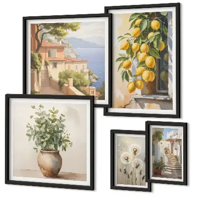 Gallery wall met mediterrane citrusaccenten