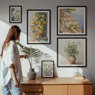 Gallery wall met mediterrane citrusaccenten