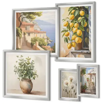 Gallery wall met mediterrane citrusaccenten