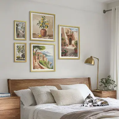 Wanddecoratie compositie Straatbloemen in mediterrane stijl