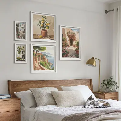 Wanddecoratie compositie Straatbloemen in mediterrane stijl