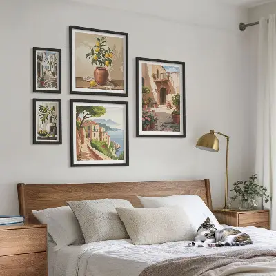 Wanddecoratie compositie Straatbloemen in mediterrane stijl