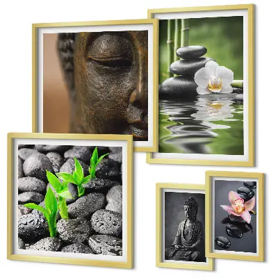 Wanddecoratie compositie met een ontspannende zen-sfeer