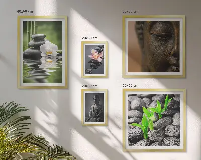 Wanddecoratie compositie met een ontspannende zen-sfeer