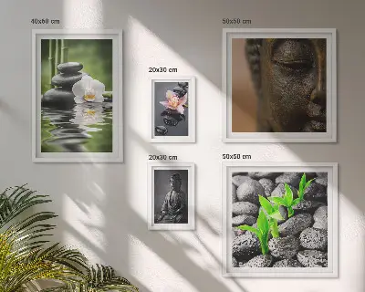 Wanddecoratie compositie met een ontspannende zen-sfeer